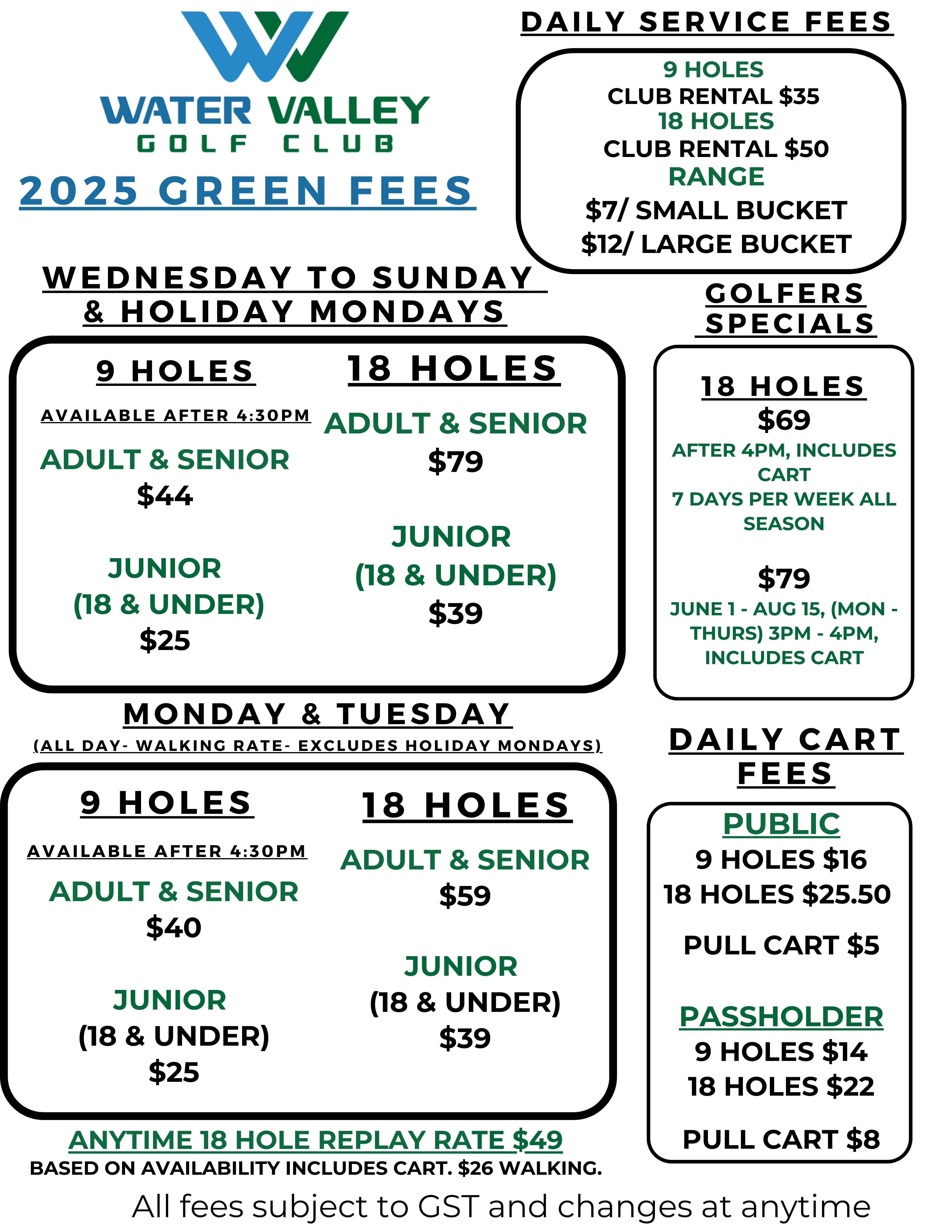 2024 Green Fees