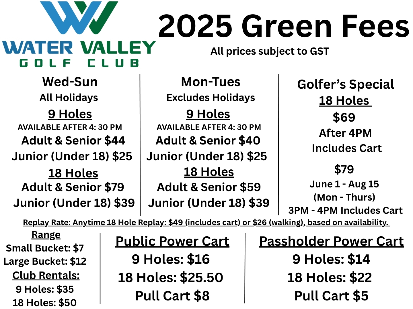 Green Fee Sheet 1