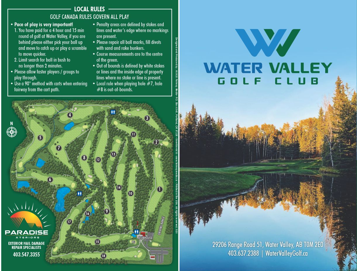 Water Valey GC Scorecard FRONT